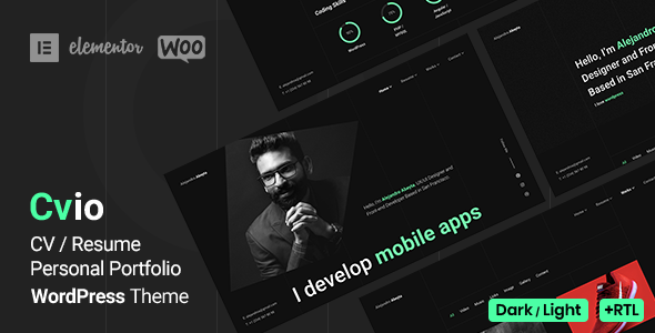 Product preview supplied for Cvio - Personal Portfolio Resume Theme