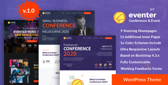 Preview image for Eventer - Meetup, Conference & Music Band Club Event Planner Calendar Management WordPress Theme