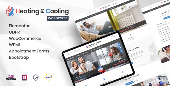 Product preview supplied for HeaCool - Heating & Air Conditioning WordPress Theme