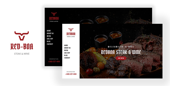 REDBOA -  Steakhouse, Winery, Bar and Restaurant Template