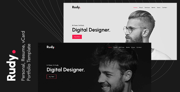 Rudy - Creative Personal Portfolio Template listing image