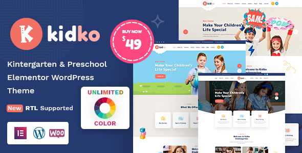 Kidko - Kindergarten & Baby Care WordPress Theme + RTL listing image
