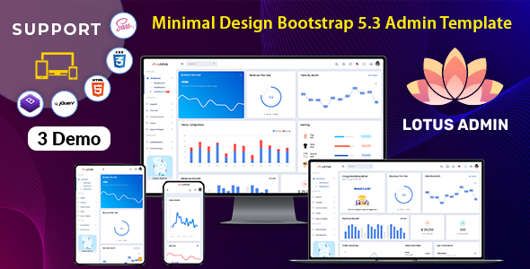Lotus - Responsive Admin Dashboard Template Web App product preview