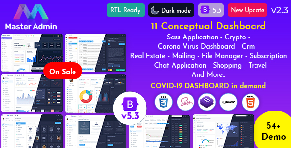 Product preview supplied for Master Admin - HTML Bootstrap Dashboard Template