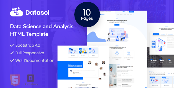 Datasci - Data Science & Analytics HTML Template product preview