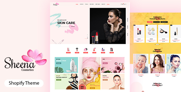 Product preview supplied for Sheena - Beauty Cosmetic Shopify Theme