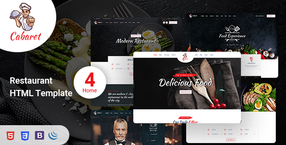 Preview image for Cabaret - Food Restaurant HTML Template