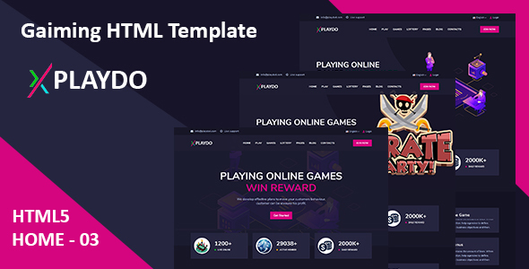 Playdo - Online Gaming HTML Template listing image