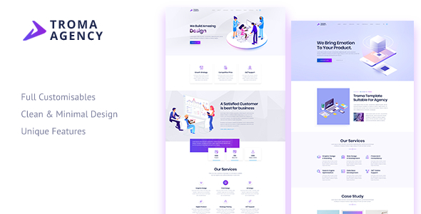 Product preview supplied for Troma - Creative Agency Jekyll Template