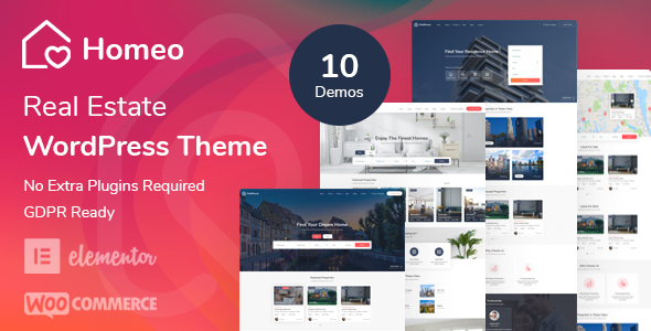 Homeo - Real Estate WordPress Theme product preview
