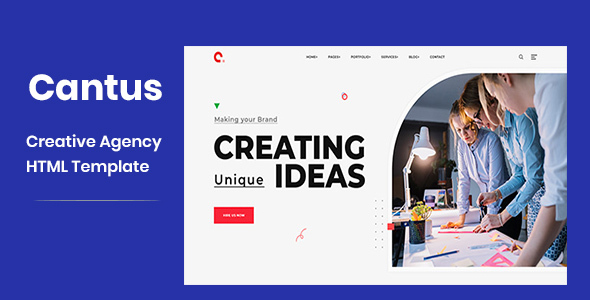 Product preview supplied for Cantus - One Page Agency HTML Template