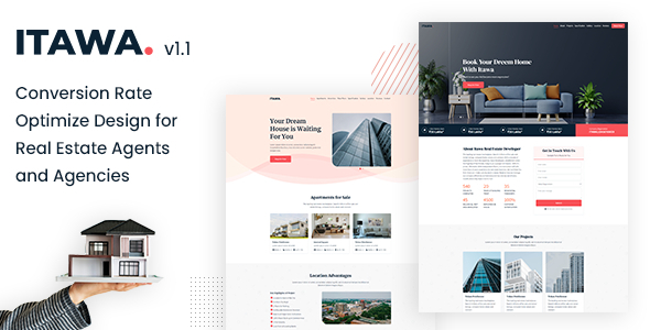 Itawa - Real Estate Landing Page HTML Template listing image