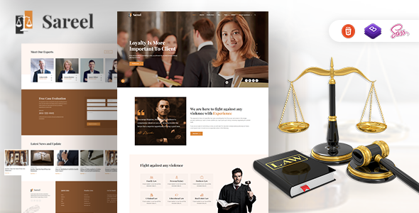 Sareel – Lawyer and Attorney HTML Template product preview