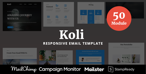 Koli - 50 Modules Responsive Email Template