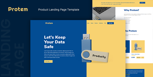Protem — Product Landing Page Template