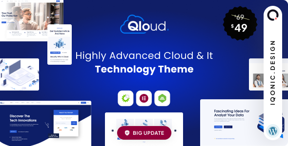 Qloud 3.0 - Responsive Cloud Computing & Server WordPress Theme