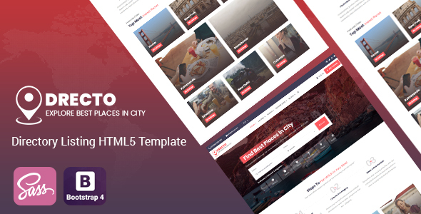 Product preview supplied for Drecto - Directory Listing HTML5 Template