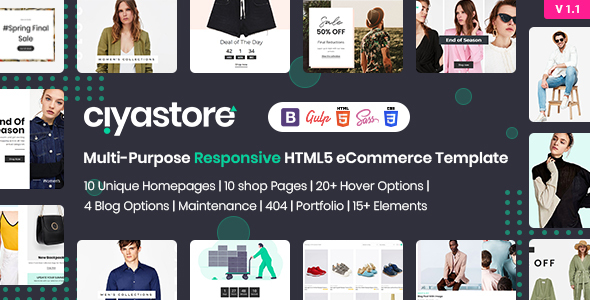 Product preview supplied for Ciyastore - Multi-Purpose Responsive HTML5 eCommerce Template