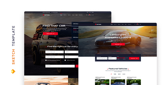 Rotors – Car Rental Template for Sketch