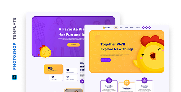 Kooki – Kindergarten Photoshop Template