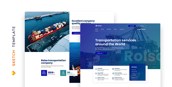 Rolso – Logistic Company Template for Sketch