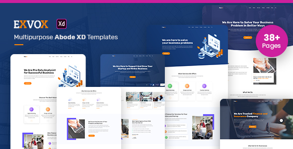 Product preview supplied for Exvox - Multipurpose Adobe XD Template
