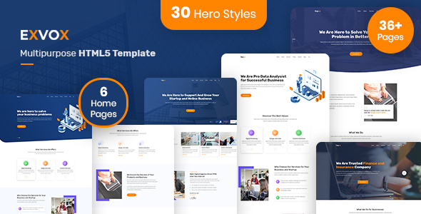 Exvox - Multipurpose HTML5 Template product preview