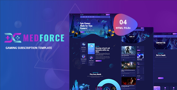 Medforce - Gaming Subscription Website HTML Template product preview