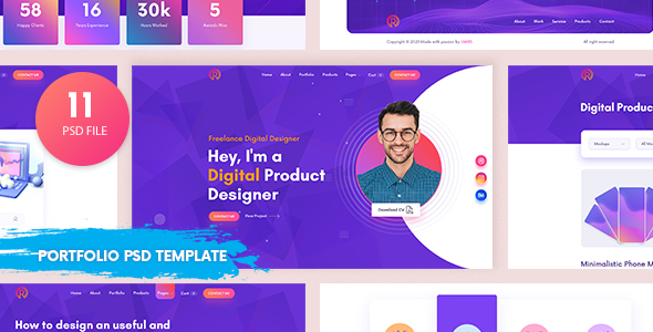 Readora - Portfolio PSD template