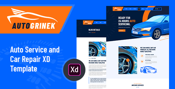 Autogrinek - Auto Service and Car Repair XD Template