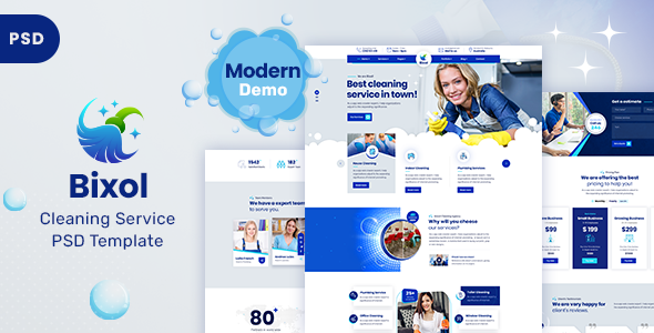 Bixol - Cleaning Services PSD Template