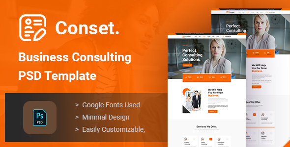 Conset - Business Consulting PSD Template listing image