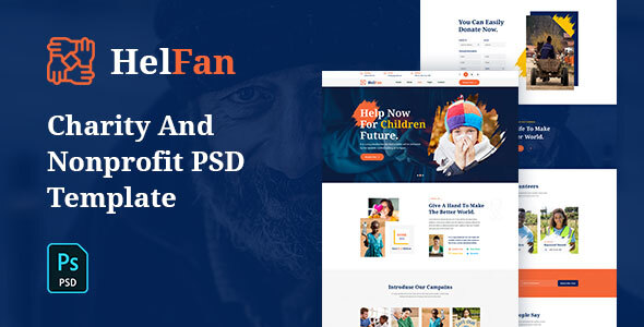 HelFan - Charity and Nonprofit PSD Template listing image
