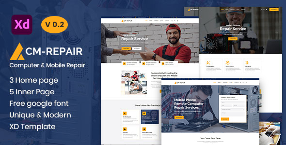CM-Repair - Computer and Mobile Repair Store XD Template listing image