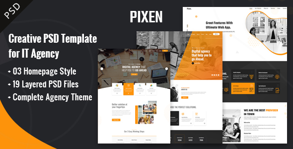 Pixen Multipurpose PSD Template