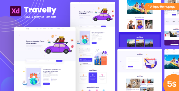 Travely-Travel Agency Xd Template