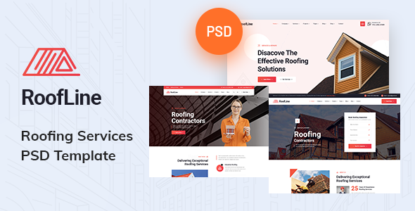 RoofLine - Roofing Services PSD Template