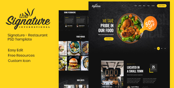 Thesignature - Restaurant PSD Template