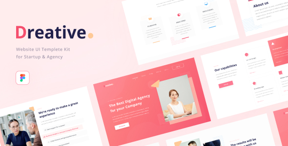 Dreative | Startup & Business Web UI Kit for Figma