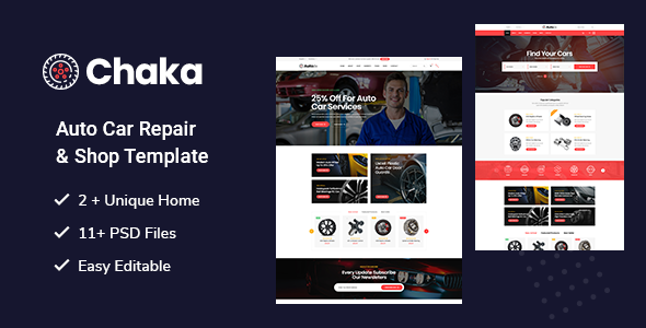 Chaka - AutoParts & Accessories Shop PSD Template