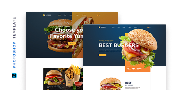 Burgos – Street Food Template for Photoshop