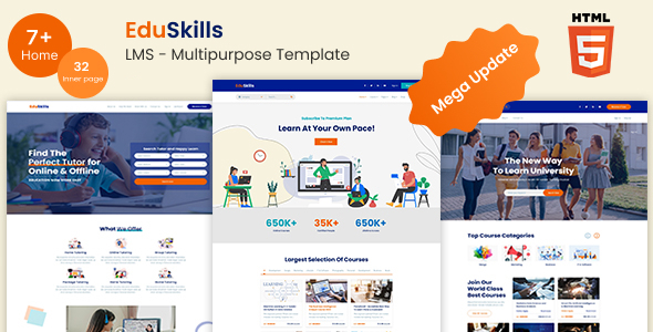 Product preview supplied for EduSkills - LMS Education Online Tutor Course Multipurpose Template with RTL