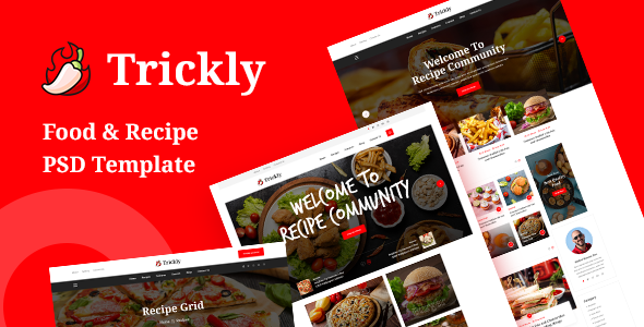 Trickly | Food Recipe PSD Template