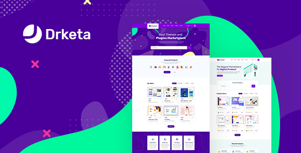Drketa - Digital Marketplace PSD Template product preview