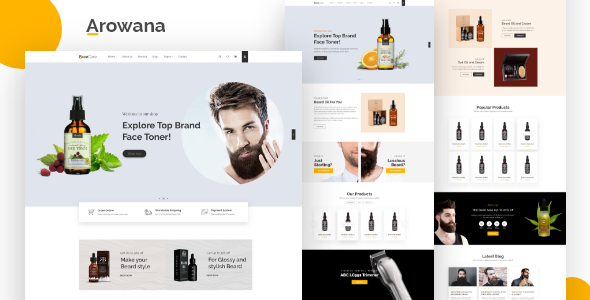 Arowana - Beard Oil & Barber Shop Ecommerce HTML Template