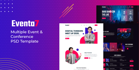 Eventa7 | Multiple Event & Conference PSD Template