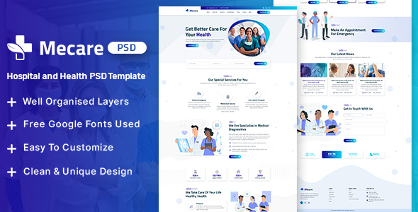 Mecare – Hospital and Health PSD Template