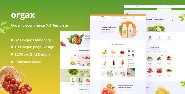 Orgax - Organic Ecommerce Xd Template