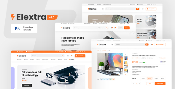 Elextra - Electronic eCommerce PSD Template