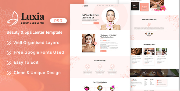 Luxia-Beauty & Spa Center PSD Temptale listing image